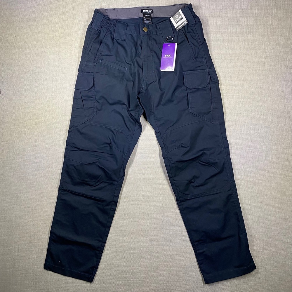 CQR Mens Tactical Police Cargo Pants Navy Blue Ripstop Work 32W 32L NWT